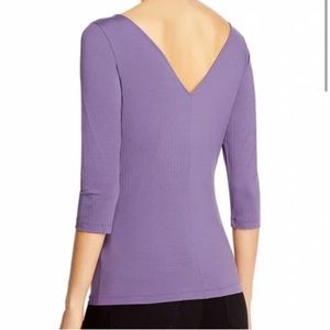 NWT Hugo Boss Esibi Striped V-Back‎ Blouse Top Purple